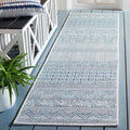 SAFAVIEH Washable Rug Outdoor Courtyard Collection - 2'3" x 8' Runner, Ivory & Turquoise, Non-Shedding & Easy Cleaning, Ideal for Patio, Entryway, Mudroom, Hallway, Kitchen (CY8196-53512) by Unknown