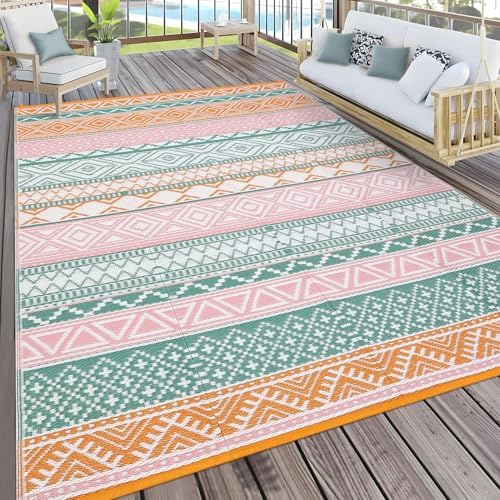 GAOMON Outdoor Rug 8x10 ft Waterproof Reversible Patio Rug - Image 2