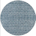 Eyely Moroccan Textured Weave Round Rug 6 Ft Teal/Gray, Indoor Outdoor Rug by eyely