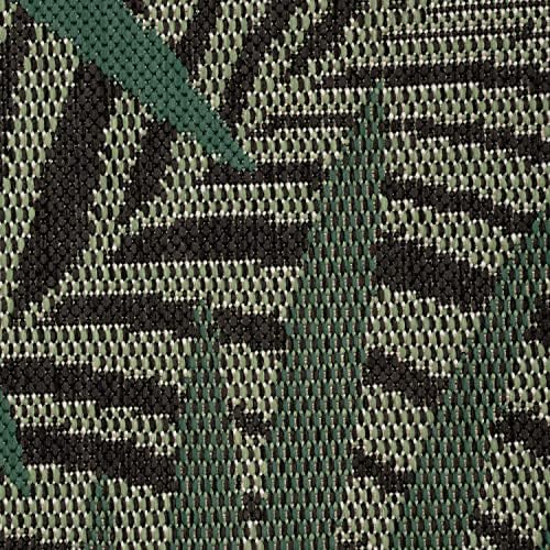 Paco Home Indoor & Outdoor Rug Flat-Weave Jungle Floral Palm Trees Design Black Green, Size: 4' x 5'7" - Image 6