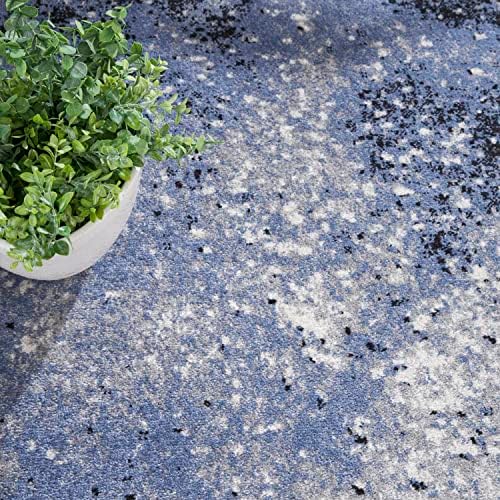 Nourison Home Passion Light Blue Black 9' x 12' Area Rug - Easy Clean, Non Shedding, Bed Room, Living Room, Dining Room, Kitchen (9' x 12') - Image 5