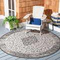 SAFAVIEH Washable Rug Outdoor Courtyard Collection - 6'7" Round, Black & Grey, Non-Shedding & Easy Cleaning, Ideal for Patio, Backyard, Mudroom (CY8720-37612) by Unknown