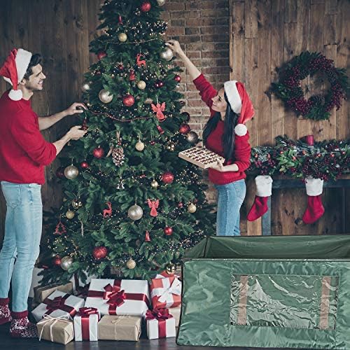 ProPik Rolling Christmas Tree Storage Bag, Fits Up to 9 Foot Tall Disassembled Trees, 25" X 25" X 60", Extra Large Heavy Duty Xmas Container with Wheels, Handles and Straps (Green) - Image 2