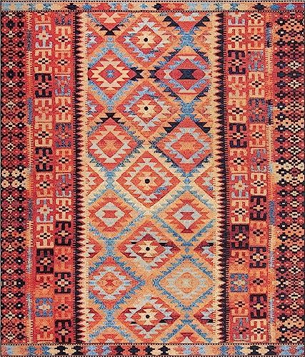 Unique Loom Outdoor Tribal Collection Area Rug - Tortuguero (7' 10" x 10' Rectangle, Multi/ Blue) - Image 3