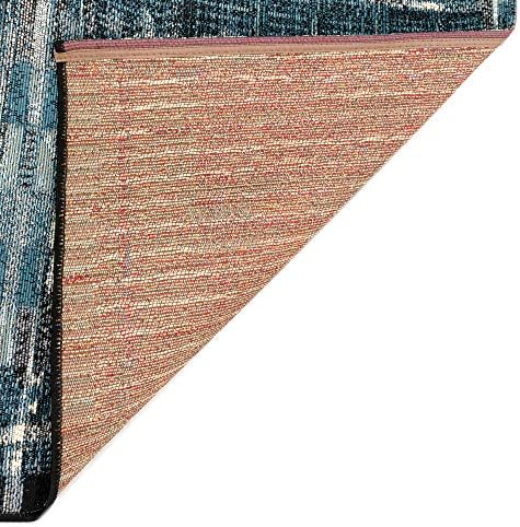 Liora Manne Marina Indoor Outdoor Rug - Tribal Design, Comfortable & Durable, Power Loomed, Polypropylene Material, UV Stabilized, Tribal Stripe Denim, 1'11" x 7'6" - Image 5