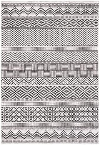 SAFAVIEH Washable Rug Outdoor Courtyard Collection - 4' x 5'7", Ivory & Black, Non-Shedding & Easy Cleaning, Ideal for Patio, Backyard, Mudroom (CY8196-53712) - Image 2
