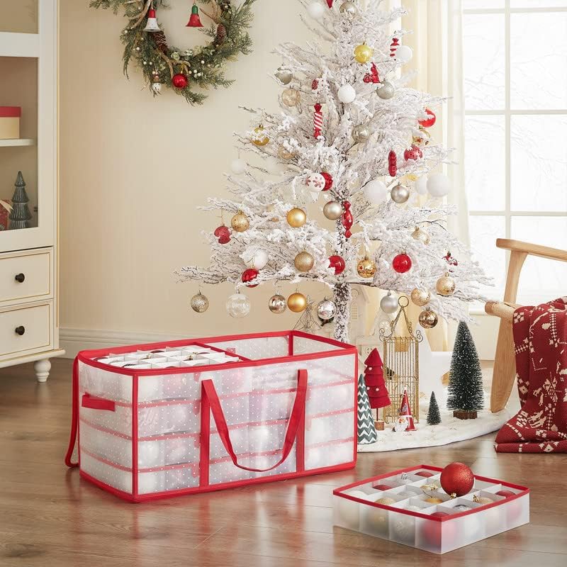 SONGMICS Large Christmas Ornament Storage Box, with 128 Slots - Image 2