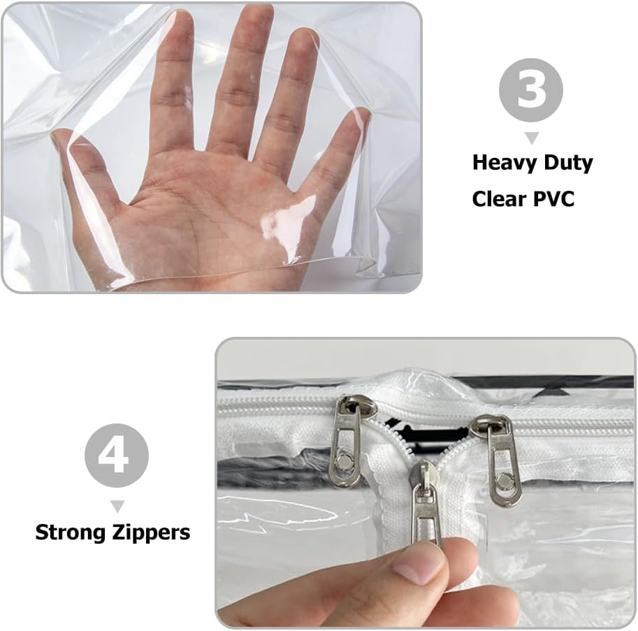 Rileytee Clear Wire Shelf Cover,Durable Dustproof Waterproof PVC Shelf Covers for Wire Shelving,Outdoor Storage Rack Cover for Wire Rack with Zipper,Clear,36"W x 18"D x 72"H - Image 4