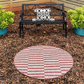 Unique Loom Outdoor Collection Classic Stripes, Transitional Indoor & Outdoor Area Rug, Rectangular 4' 0" x 4' 0", Red/Ivory by UniqueLoom