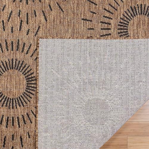 Gertmenian Indoor/Outdoor Flatweave Area Rug - 8x10 Large, Stain & UV Resistant, Ideal for High Traffic Areas in Deck, Patio, Mudroom - Geometric, Brown, 32464 - Image 5