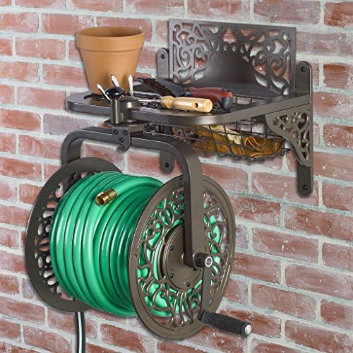 Liberty Garden 714 Decorative Cast Aluminum Navigator Rotating Garden Hose Reel, Holds 125-Feet of 5/8-Inch Hose - Bronze - Image 2