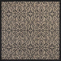Eyely Filigree Weave Square Rug 3X3 Black/Khaki, Indoor Outdoor Rug by eyely