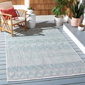 SAFAVIEH Washable Rug Outdoor Courtyard Collection - 5'3" x 7'7", Ivory & Turquoise, Non-Shedding & Easy Cleaning, Ideal for Patio, Backyard, Mudroom (CY8196-53512) by Unknown