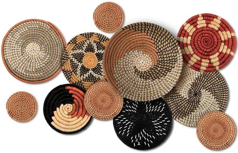 Tatuo 11 Pcs Boho Wall Basket Decor Woven Wall Hanging Art, Classic - Image 2