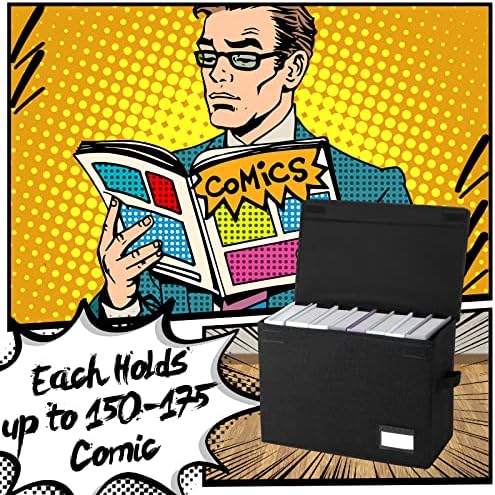 Chuangdi 6 Pcs Comic Book Storage Boxes,Black - Image 3