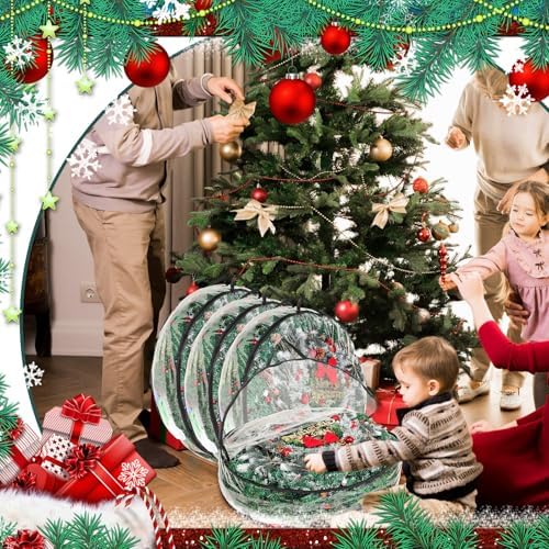 Shappy 6 Pcs 36 Inch Clear Wreath Storage Bags PVC Waterproof, Black - Image 6
