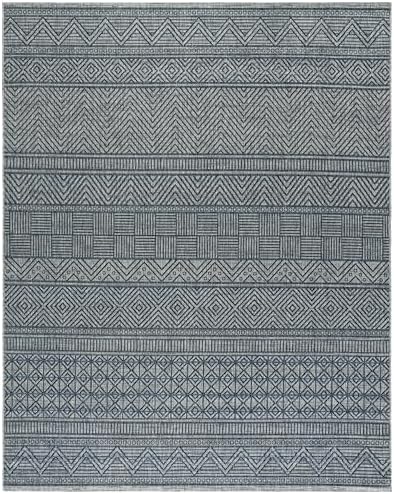 SAFAVIEH Courtyard Collection 9' x 12' Grey/Navy CY8196 Indoor/ Outdoor Waterproof Easy Cleaning Patio Backyard Mudroom Area Rug - Image 2