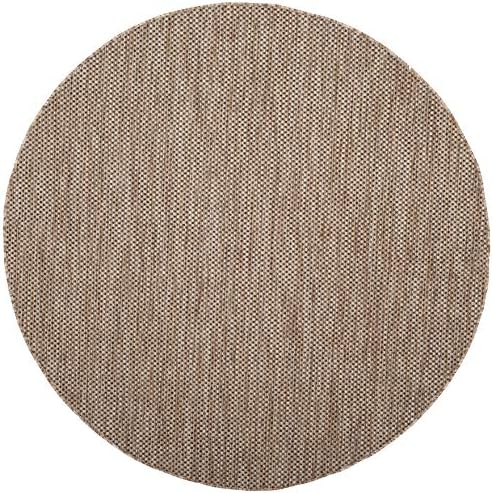 SAFAVIEH Courtyard Collection 9' Round Natural/Black CY8521 Indoor/-Outdoor-Waterproof Easy-Cleaning Patio Backyard Mudroom Area-Rug - Image 2