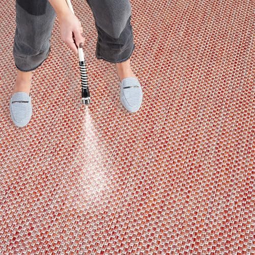 SAFAVIEH Washable Rug Outdoor Courtyard Collection - 2'3" x 18' Runner, Red & Beige, Non-Shedding & Easy Cleaning, Ideal for Patio, Entryway, Mudroom, Hallway, Kitchen (CY8521-36521) - Image 7