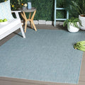 SAFAVIEH Courtyard Collection 4' x 5'7" Aqua/Grey CY8521 Indoor/ Outdoor Waterproof Easy Cleaning Patio Backyard Mudroom Accent Rug by Unknown
