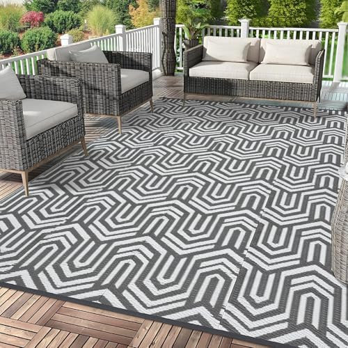 GAOMON Outdoor Rug 8x10 ft Waterproof Reversible Patio Rug - Image 3