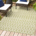 Eyely Moroccan Woven Area Rug 5X8 Light Green/Cream, Indoor Outdoor Rug by eyely