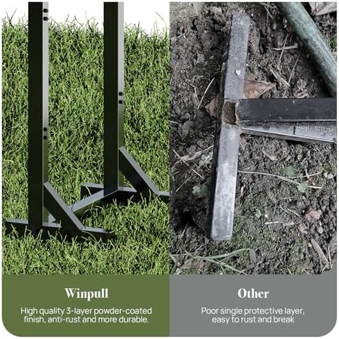 Winpull Garden Hose Holder, Metal Freestanding Hose Stand with 4 Spikes, Holds up to 150FT Hose, Sturdy Hose Reel Alternative, Heavy Duty Hose Storage for Outside Yard Lawn - Image 5