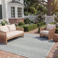 SAFAVIEH Washable Rug Outdoor Courtyard Collection - 9' x 12', Ivory & Turquoise, Non-Shedding & Easy Cleaning, Ideal for Patio, Backyard, Mudroom (CY8196-53512) by Unknown