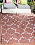 Unique Loom Outdoor Trellis Collection Area Rug (5' 3" x 8' Rectangle, Rust Red/ Ivory) by UniqueLoom