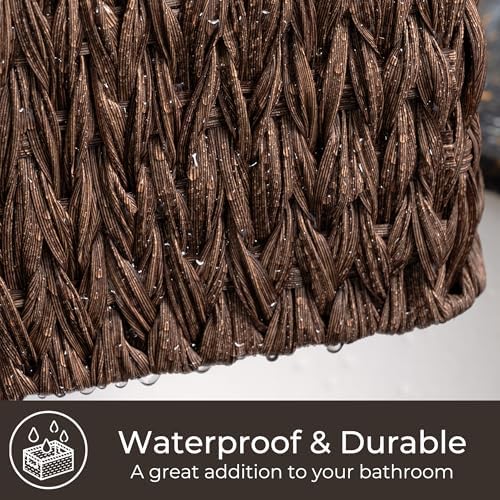 GRANNY SAYS Wicker Storage Baskets for Shelves, Plastic Brown Basket,1-Pack - Image 4