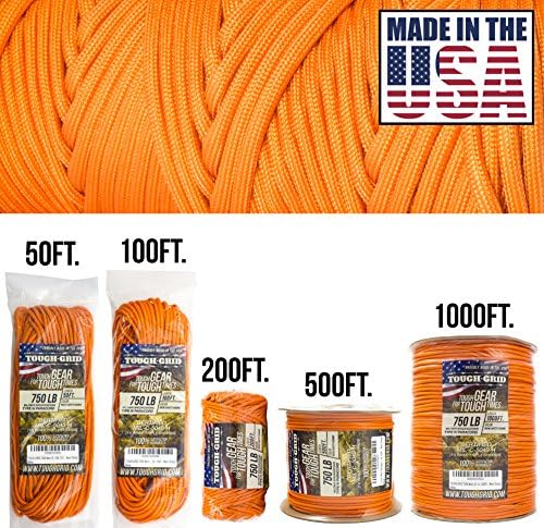 TOUGH-GRID 750 Paracord, 100% Nylon, Made in USA, Type IV Mil-Spec Cord - Image 2