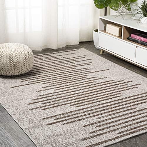 JONATHAN Y Stripe Geometric Indoor Outdoor Area Rug 4X6 Beige/Brown, Zolak Berber for Backyard, Patio, Porch, Easy-Cleaning, High Traffic, Pet-Friendly, Non-Shedding (SMB124A-4) - Image 3