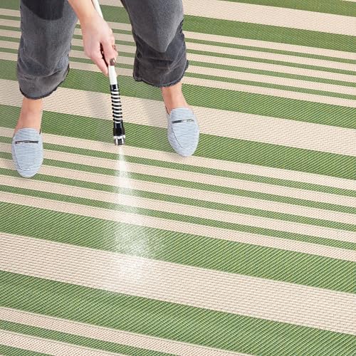 SAFAVIEH Washable Rug Outdoor Courtyard Collection - 2'3" x 14' Runner, Green & Beige, Non-Shedding & Easy Cleaning, Ideal for Patio, Entryway, Mudroom, Hallway, Kitchen (CY6062-244) - Image 6