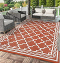 GlowSol Outdoor Rug 9x12 Waterproof Outdoor Plastic Straw Rug for Camping with Carry Bag, Reversible Easy Cleaning Portable Patio Rugs Mat Outside Carpet for RV Patio Backyard Deck Picnic,Orange by GLOWSOL