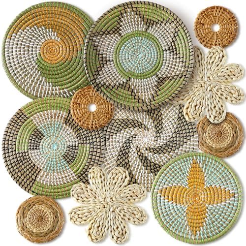 Tatuo 11 Pcs Boho Wall Basket Decor Woven Wall Hanging Art, Stylish by Tatuo