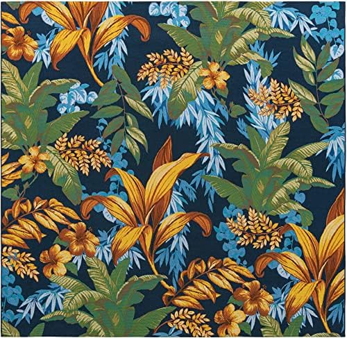 Unique Loom Outdoor Botanical Collection Area Rug - Calypso (10' Square, Multi/ Light Blue) - Image 2