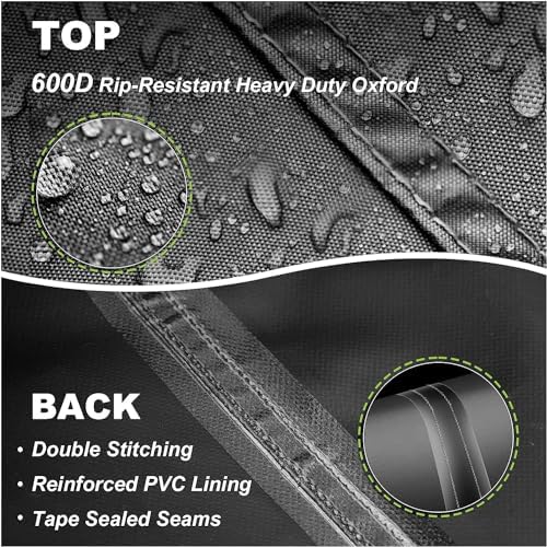 Porch Swing Cover 86Inch Waterproof 600D Oxford Hanging Outdoor Swing Cover Garden Hammock Patio Furniture Covers (Black, 86x45x(32-24) Inch) - Image 6