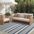 SAFAVIEH Courtyard Outdoor Area Rug 6x8, Navy & Beige CY6062-268 by Unknown
