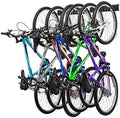 RaxGo Garage Bike Rack, Wall mounted Bicycle Storage Hanger, 6 Adjustable Hooks Universal for Indoor & Home Use by RaxGo