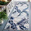 SAFAVIEH Washable Rug Outdoor Cabana Collection - 2' x 9' Runner, Grey & Navy, Non-Shedding & Easy to Clean, Ideal for Patio, Backyard, Mudroom (CBN452N) by Unknown