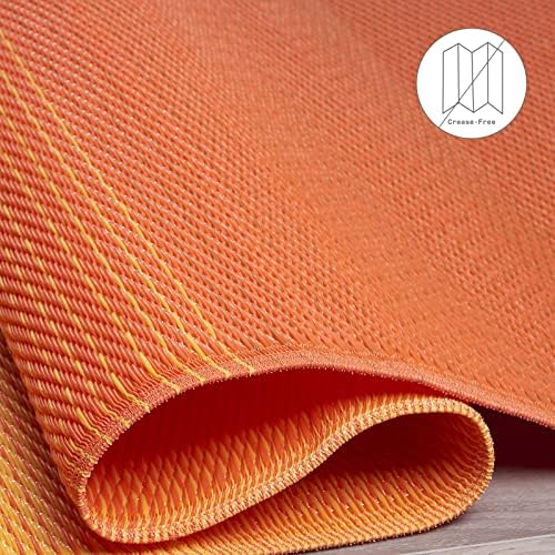 Fab Habitat Outdoor Rug - Waterproof, Fade Resistant, Crease-Free - Premium Recycled Plastic - Ombre - Large Patio, Deck, Sunroom, Camping, RV - Big Sur - Sunset - 6 x 9 ft - Image 5