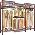 VIPEK V5i Garment Rack Heavy Duty Clothes Rack, Portable Closet Wardrobe Bedroom Armoires Freestanding Clothing Rack with 8 Adjustable Shelves & 4 Hang Rods, 68.9" L x 15.7" W x 76.4" H, Bronze by VIPEK