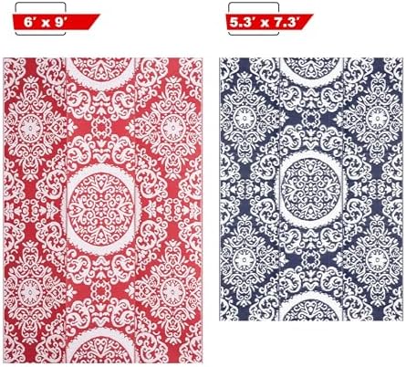 NUU GARDEN Outdoor Rug, Plastic Straw Foldable Area Rug Indoor Outdoor Carpet for Patio Decor Balcony Camping Picnic RV, 6 ft x 9 ft, Red and White - Image 6