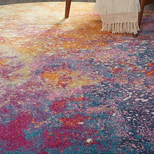 Nourison Home Passion Sunburst 8' x Round Area-Rug, Modern, Abstract, Easy-Cleaning, Non Shedding, Bed Room, Living Room, Dining Room, Kitchen, (8' Round) - Image 3