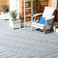 SAFAVIEH Washable Rug Outdoor Courtyard Collection - 5'3" Round, Grey & Navy, Non-Shedding & Easy Cleaning, Ideal for Patio, Backyard, Mudroom (CY8196-36812) by Unknown