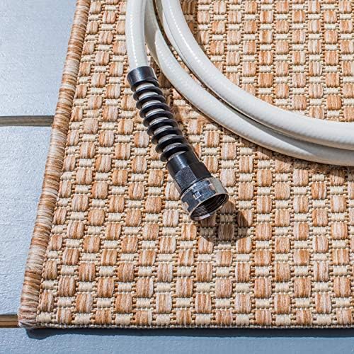 SAFAVIEH Washable Rug Outdoor Courtyard Collection - 2'3" x 12' Runner, Natural & Cream, Non-Shedding & Easy Cleaning, Ideal for Patio, Entryway, Mudroom, Hallway, Kitchen (CY8521-03012) - Image 4