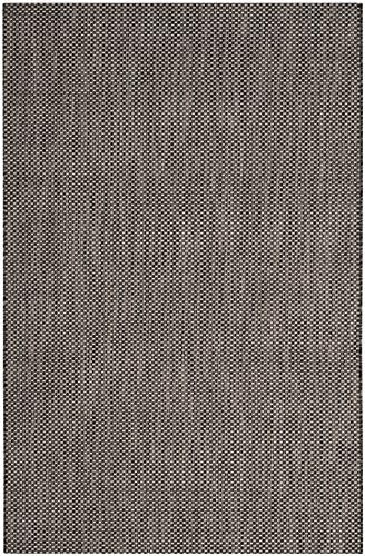 SAFAVIEH Courtyard Collection 4' x 5'7" Black/Beige CY8521 Indoor/ Outdoor Waterproof Easy Cleaning Patio Backyard Mudroom Accent Rug - Image 2