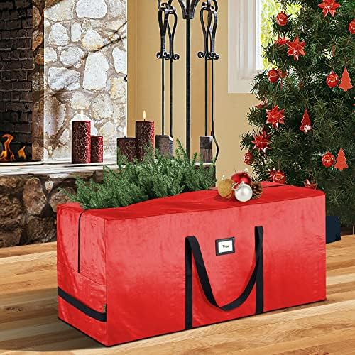 BALEINE 9 ft Christmas Tree Storage Bag, Heavy Duty Extra Large Artificial Christmas Tree Bag with Reinforced Handles and Dual Zippers Wide Opening (Transparent, 2PK Combo) - Image 5
