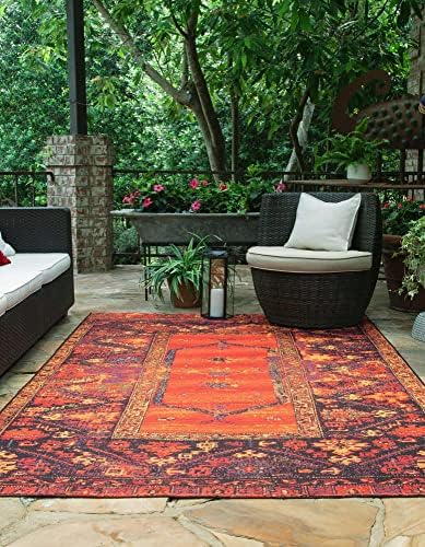 Unique Loom Outdoor Tribal Collection Area Rug - Quepos (2' x 3' 1" Rectangle, Multi/ Black) - Image 4