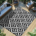 Favoyard Outdoor Rug Black & White 8x10 ft Waterproof Reversible Carpet Mat by OutdoorFurnitureAccessories